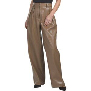 KENNETH COLE High Rise Fly Front Double Pleat Wide Leg Pants